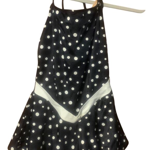 Sun Streak Black and white polka dot one piece swimsuit with skirt - Picture 1 of 5